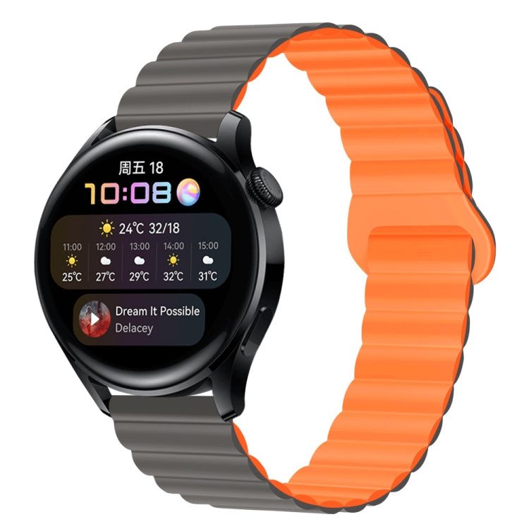 Cinturino per orologio magnetico in silicone bicolore, 22mm
