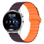 Cinturino per orologio magnetico in silicone bicolore, 22mm