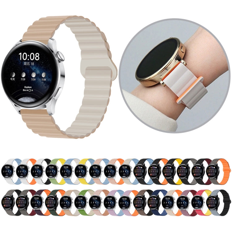Cinturino per orologio magnetico in silicone bicolore, 22mm