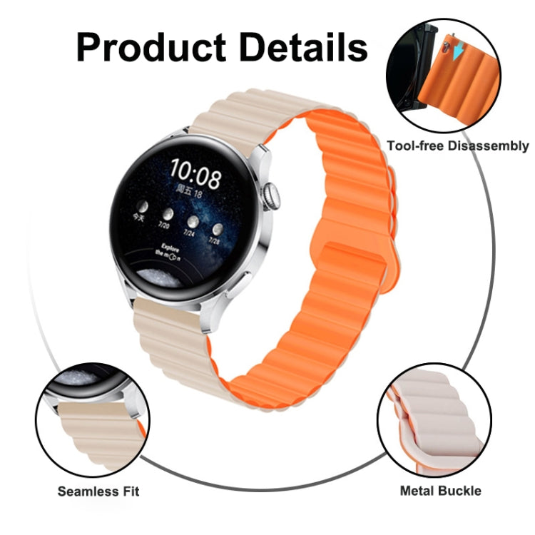 Cinturino per orologio magnetico in silicone bicolore, 22mm