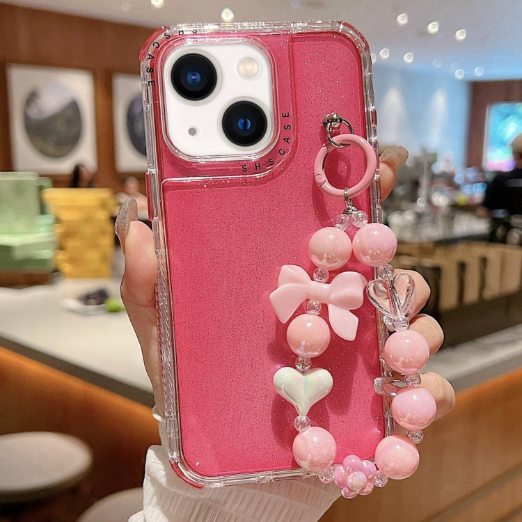Custodia TPU glitterata con braccialetto per iPhone 15 Pro Max