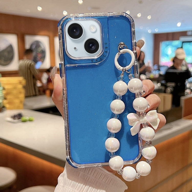 Custodia TPU glitterata con braccialetto per iPhone 15 Pro Max