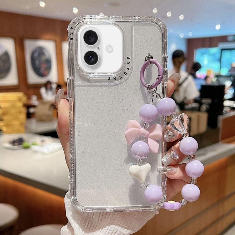 Custodia TPU glitterata con braccialetto per iPhone 17 Pro Max