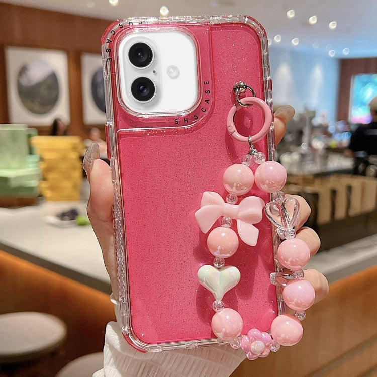 Custodia TPU glitterata con braccialetto per iPhone 17 Pro Max