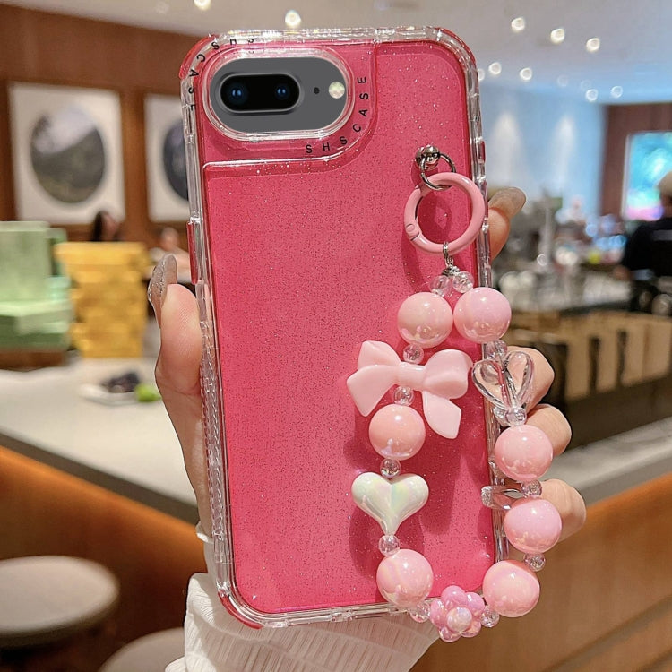 Custodia TPU glitterata con braccialetto per iPhone XR