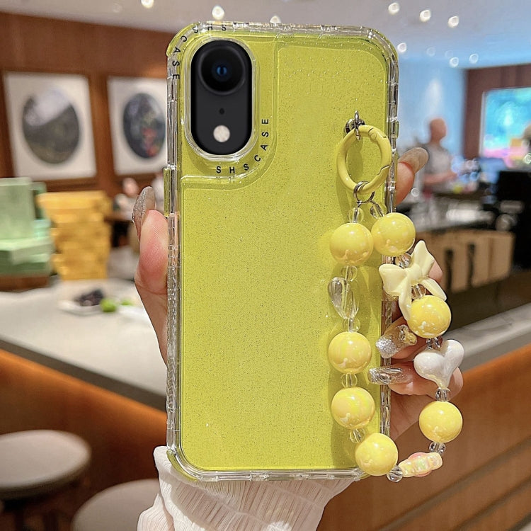 Custodia TPU glitterata con braccialetto per iPhone XR