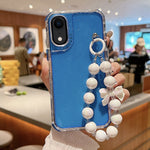 Custodia TPU glitterata con braccialetto per iPhone XR