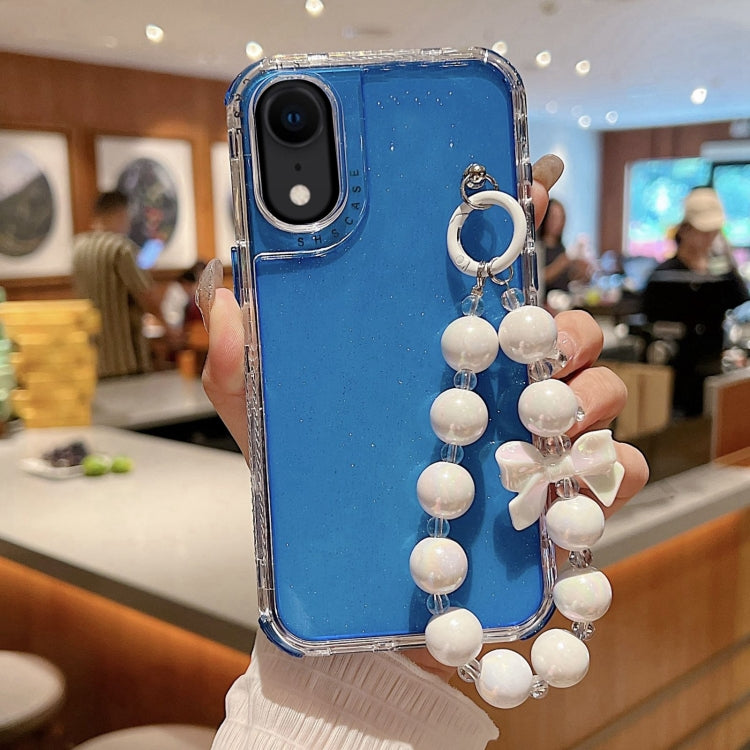 Custodia TPU glitterata con braccialetto per iPhone XR