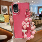 Custodia TPU glitterata con braccialetto per iPhone XR