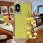 Custodia TPU glitterata con braccialetto per iPhone XR