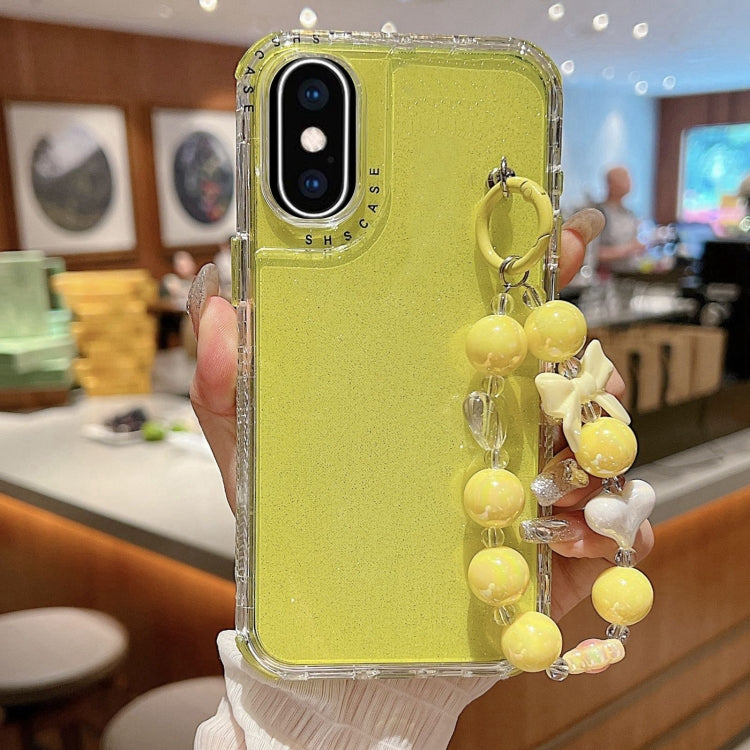 Custodia TPU glitterata con braccialetto per iPhone XR