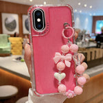 Custodia TPU glitterata con braccialetto per iPhone XR