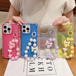 Custodia TPU glitterata con braccialetto per iPhone 14 Pro