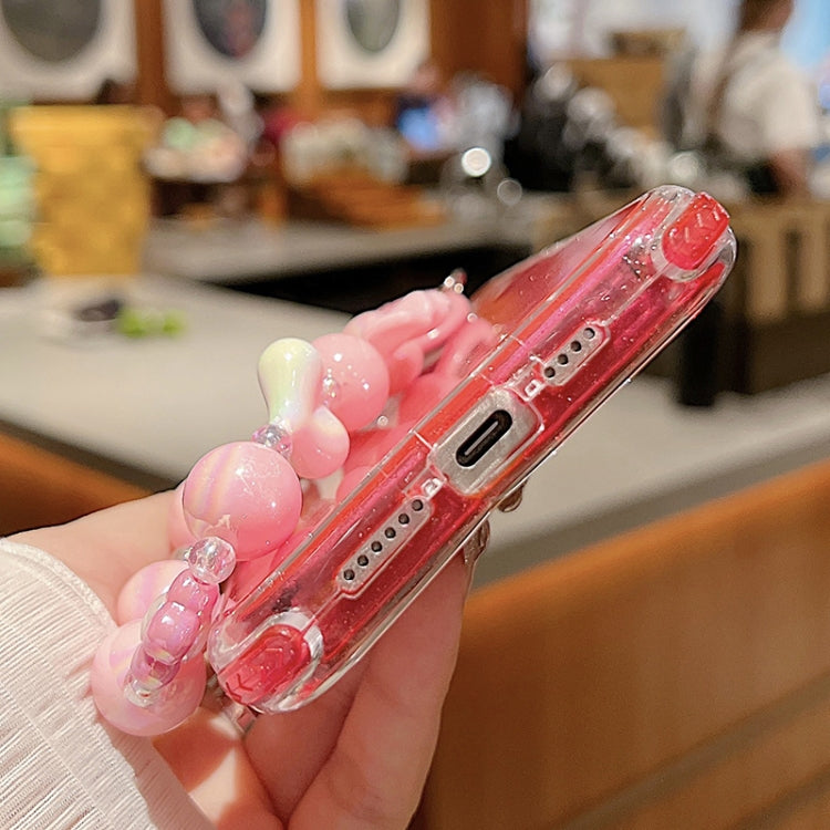 Custodia TPU glitterata con braccialetto per iPhone 14 Pro