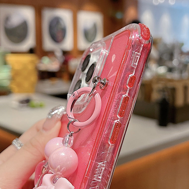 Custodia TPU glitterata con braccialetto per iPhone XR