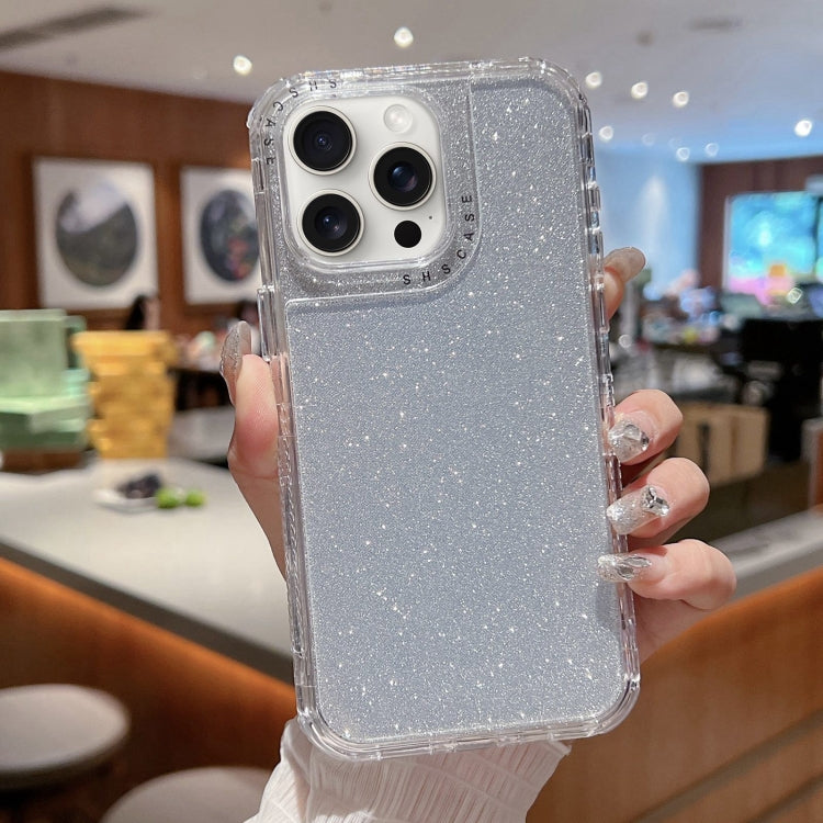 Custodia TPU glitterata per iPhone 16 Pro Max