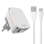 Caricabatterie rapido USB LDNIO QC3.0 18W con cavo Micro USB 1 m
