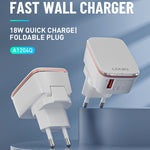 Caricabatterie rapido USB LDNIO QC3.0 18W con cavo Micro USB 1 m