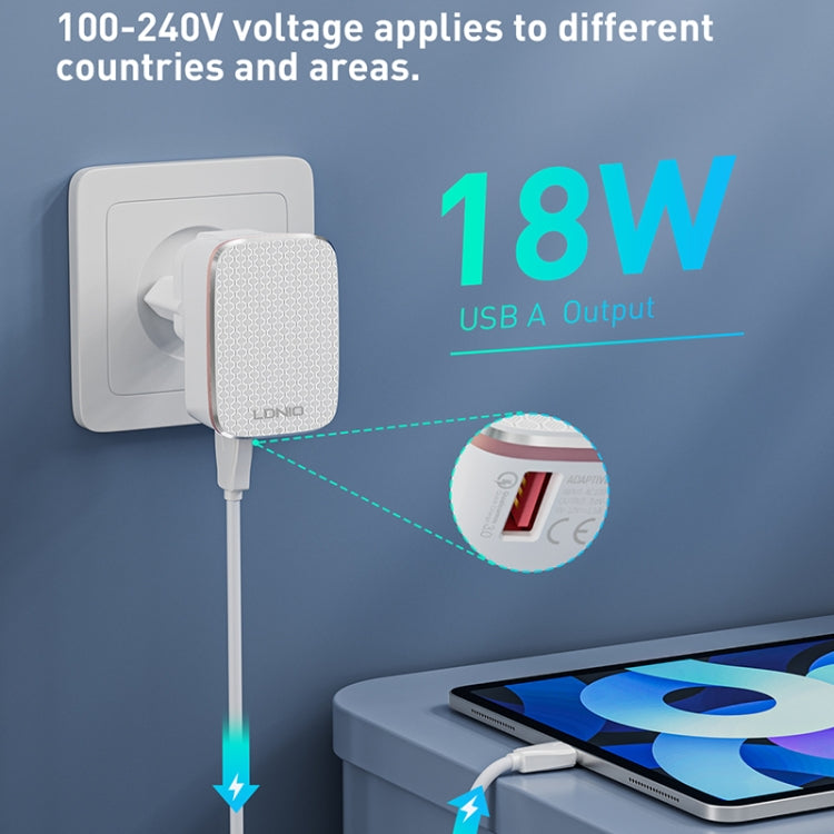 Caricabatterie rapido USB LDNIO QC3.0 18W con cavo Micro USB 1 m