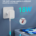Caricabatterie rapido USB LDNIO 18W con cavo USB-C 1m