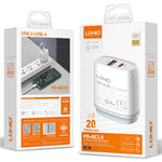Caricabatterie rapido LDNIO Q229 PD20W USB Type-C con cavo