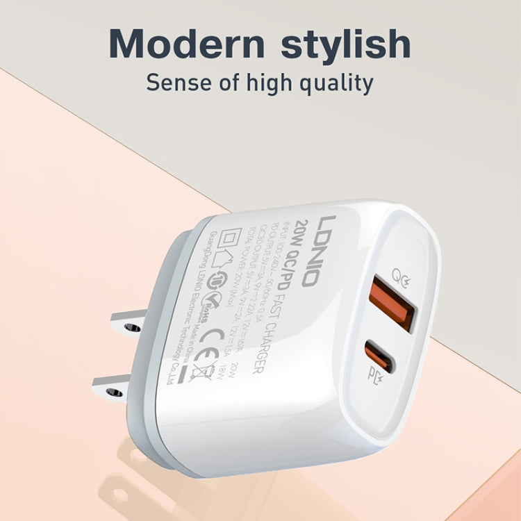 Caricabatterie rapido LDNIO Q229 PD20W USB Type-C con cavo