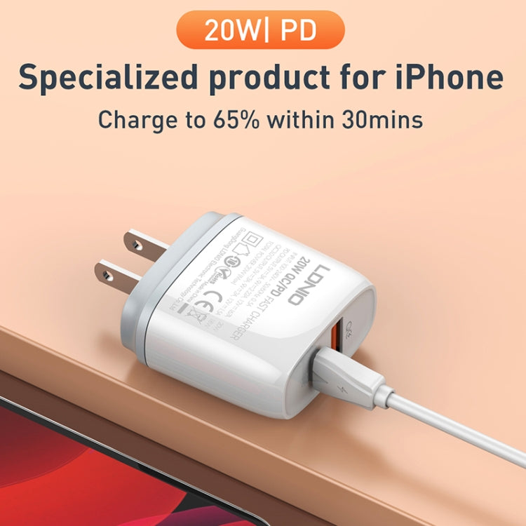 Caricabatterie rapido LDNIO Q229 PD20W USB Type-C con cavo