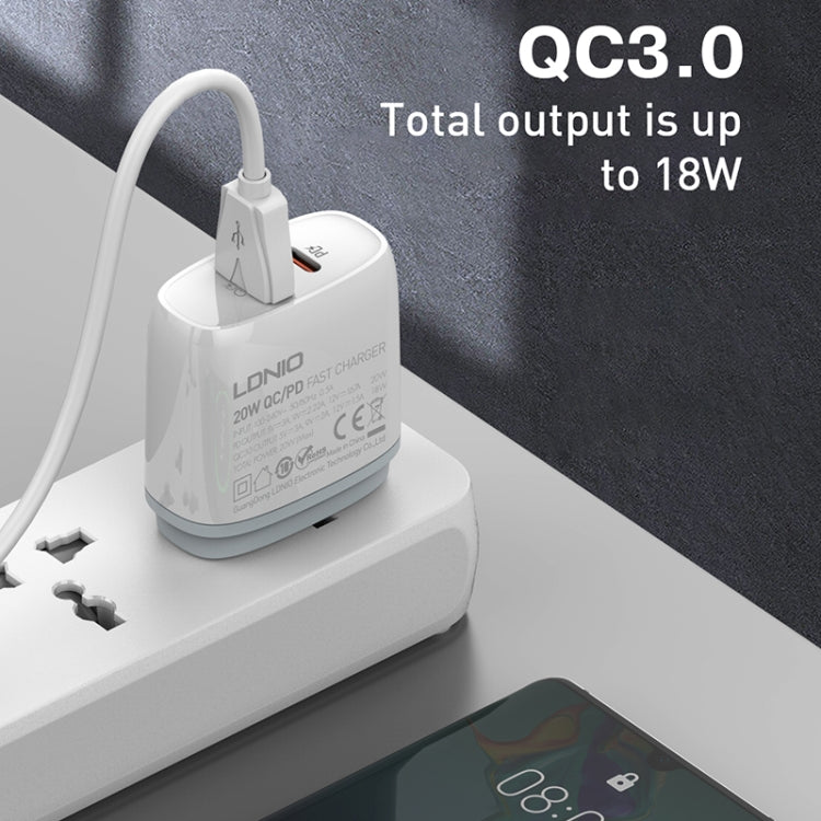 Caricabatterie rapido LDNIO Q229 PD20W USB Type-C con cavo
