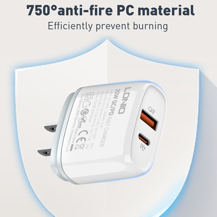 Caricabatterie rapido LDNIO Q229 PD20W USB Type-C con cavo