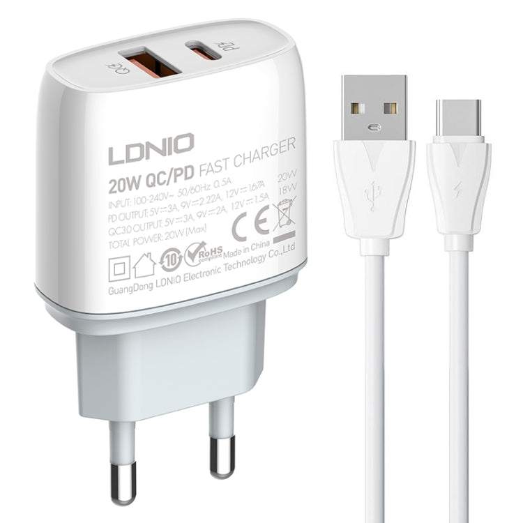 Caricabatterie rapido LDNIO Q229 USB-C PD 20W con cavo 1 m