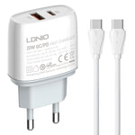 Caricabatterie rapido LDNIO Q229 PD20W USB-C con cavo 1m