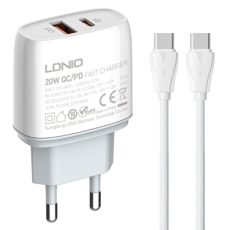 Caricabatterie rapido LDNIO Q229 PD20W USB-C con cavo 1m