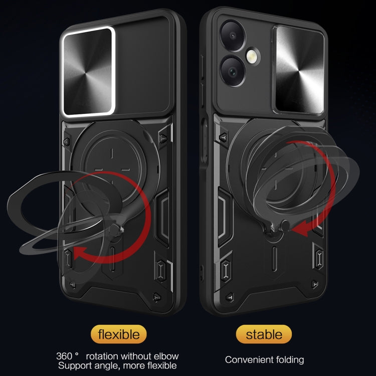 Custodia con supporto magnetico scorrevole per Samsung Galaxy A06 4G e A25 5G