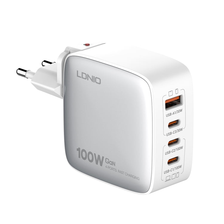 LDNIO Q408 Caricabatterie GaN 100W USB-C con cavo dati
