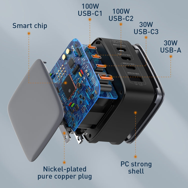 LDNIO Q408 Caricabatterie GaN 100W USB-C con cavo dati
