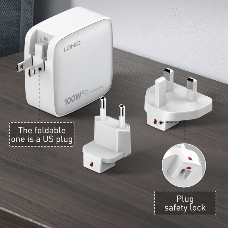 LDNIO Q408 Caricabatterie GaN 100W USB-C con cavo dati