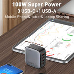 LDNIO Q408 Caricabatterie GaN 100W USB-C con cavo dati