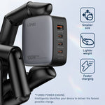 LDNIO Q408 Caricabatterie GaN 100W USB-C con cavo dati