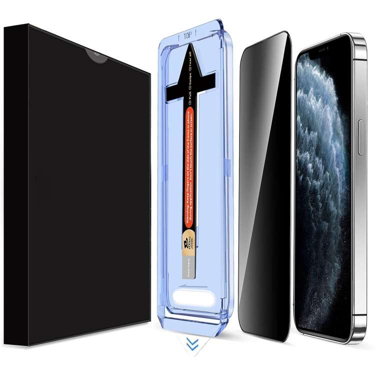 Pellicola in vetro temperato per la privacy LK Easy Install, For iPhone 11 Pro
