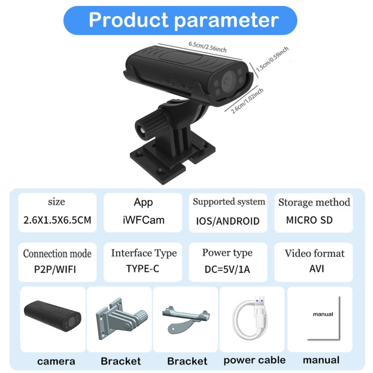 Telecamera wireless notturna HD con rilevamento movimento