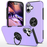 Custodia per telefono con supporto magnetico ad anello in TPU ibrido PC, For iPhone 17 Pro Max, For iPhone 17, For iPhone Air