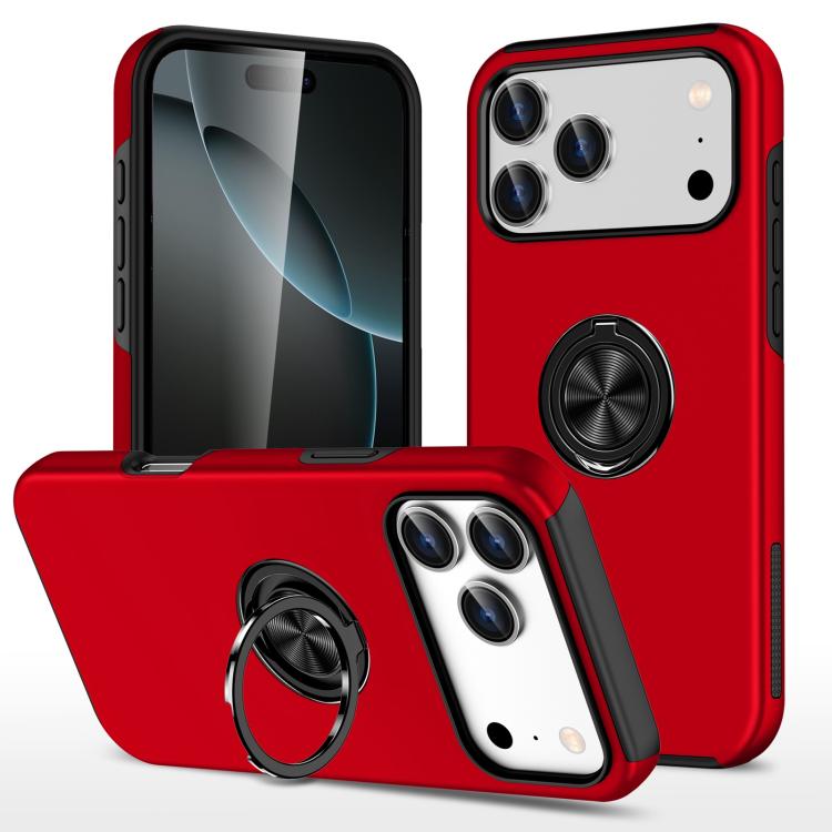 Custodia per telefono con supporto magnetico ad anello in TPU ibrido PC, For iPhone 18 Pro, For iPhone 18 Pro Max, For iPhone 17e / 16e