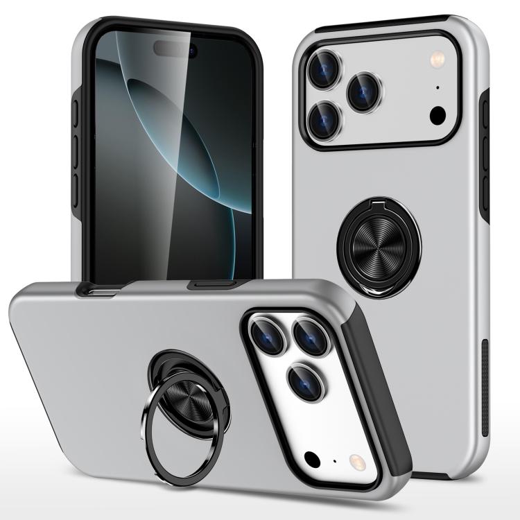 Custodia per telefono con supporto magnetico ad anello in TPU ibrido PC, For iPhone 18 Pro, For iPhone 18 Pro Max, For iPhone 17e / 16e