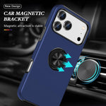 Custodia per telefono con supporto magnetico ad anello in TPU ibrido PC, For iPhone 18 Pro, For iPhone 18 Pro Max, For iPhone 17e / 16e