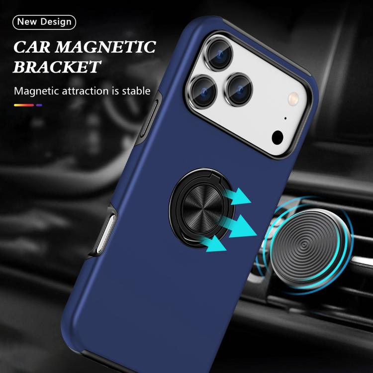 Custodia per telefono con supporto magnetico ad anello in TPU ibrido PC, For iPhone 18 Pro, For iPhone 18 Pro Max, For iPhone 17e / 16e