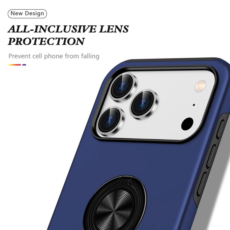 Custodia per telefono con supporto magnetico ad anello in TPU ibrido PC, For iPhone 18 Pro, For iPhone 18 Pro Max, For iPhone 17e / 16e