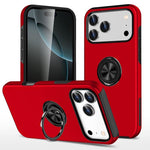 Custodia per telefono con supporto magnetico ad anello in TPU ibrido PC, For iPhone 18 Pro, For iPhone 18 Pro Max, For iPhone 17e / 16e