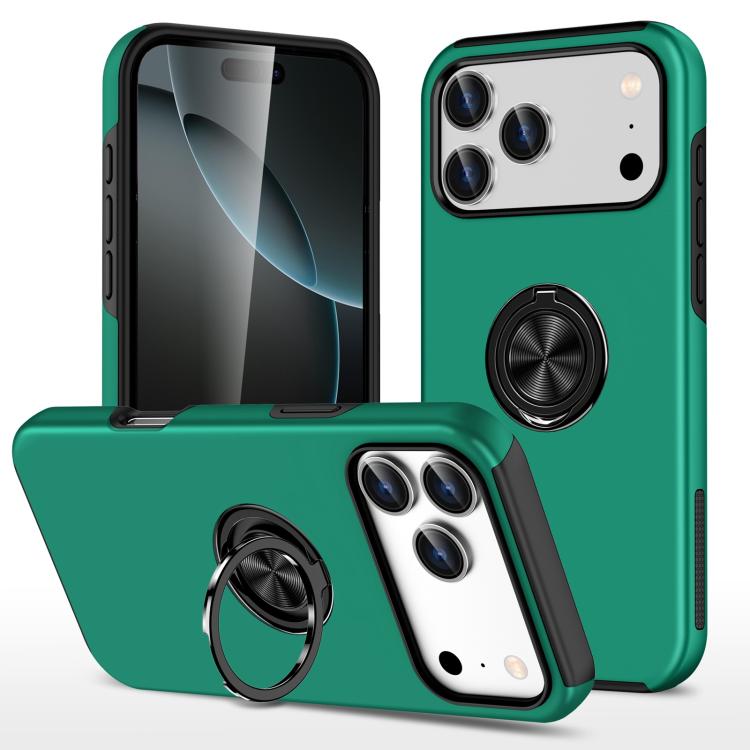 Custodia per telefono con supporto magnetico ad anello in TPU ibrido PC, For iPhone 18 Pro, For iPhone 18 Pro Max, For iPhone 17e / 16e