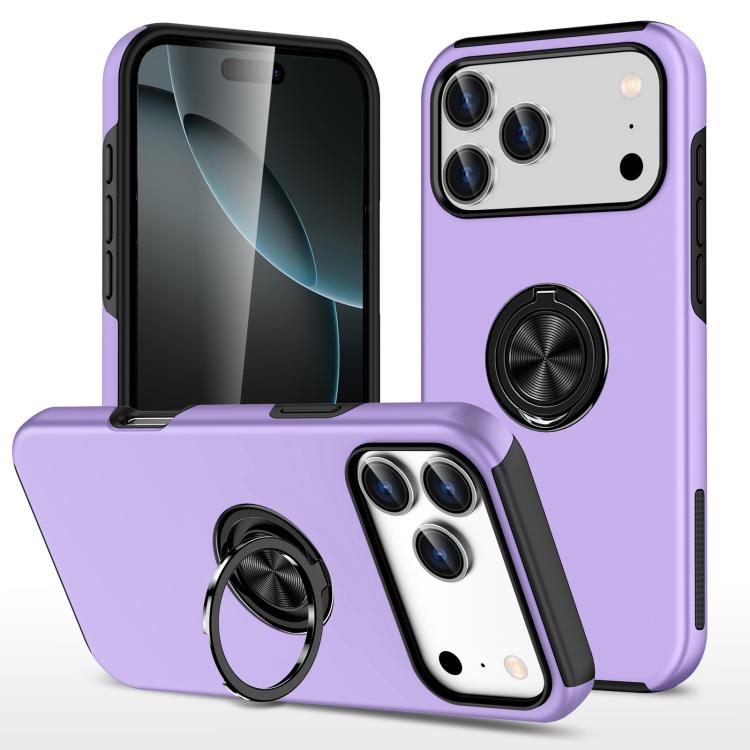 Custodia per telefono con supporto magnetico ad anello in TPU ibrido PC, For iPhone 18 Pro, For iPhone 18 Pro Max, For iPhone 17e / 16e