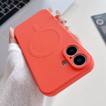 Custodia magnetica per telefono MagSafe in silicone liquido a tinta unita, For iPhone 16 Plus